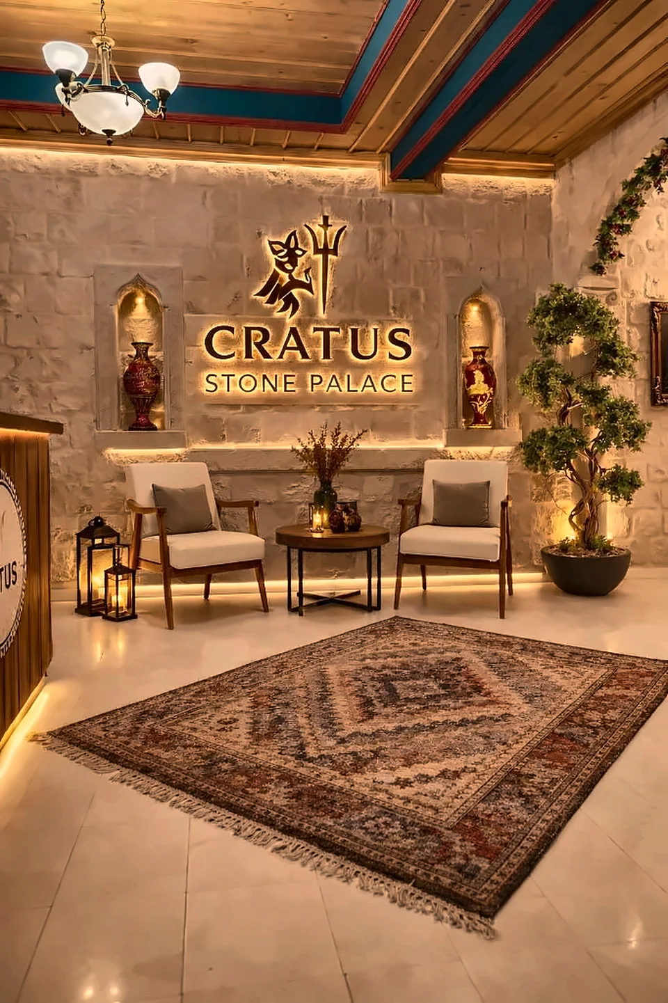 Le hall du Cratus Stone Palace